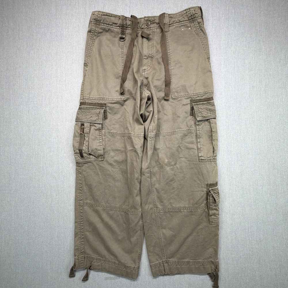 Abercrombie Fitch Pants Mens Large Fits 32x28 Paratrooper Baggy Wide Leg Y2K